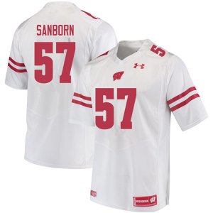 Men's Wisconsin Badgers NCAA #57 Jack Sanborn White Authentic Under Armour Stitched College Football Jersey ZN31Y58WQ
